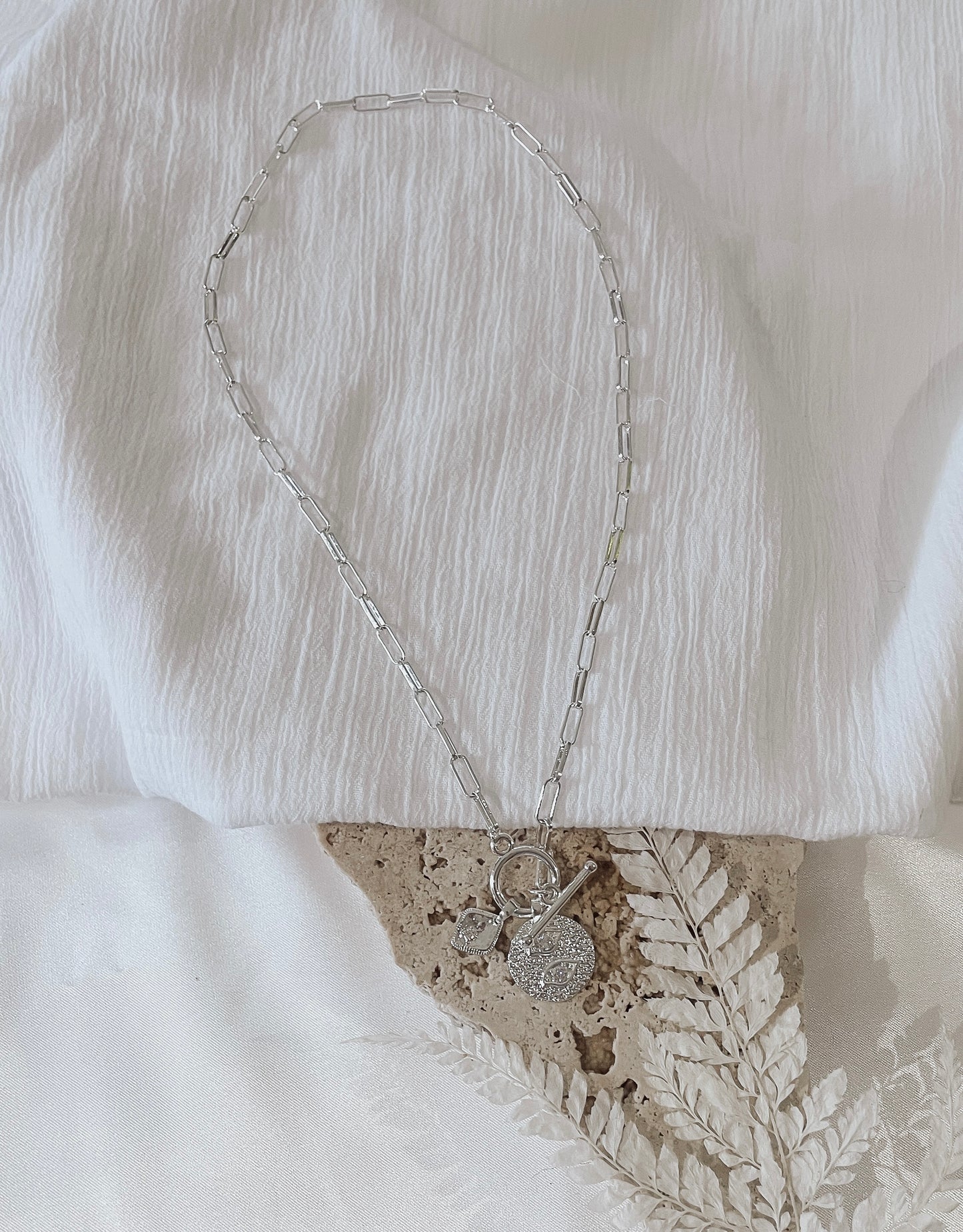 Tansy - Silver Plated Charm Necklace