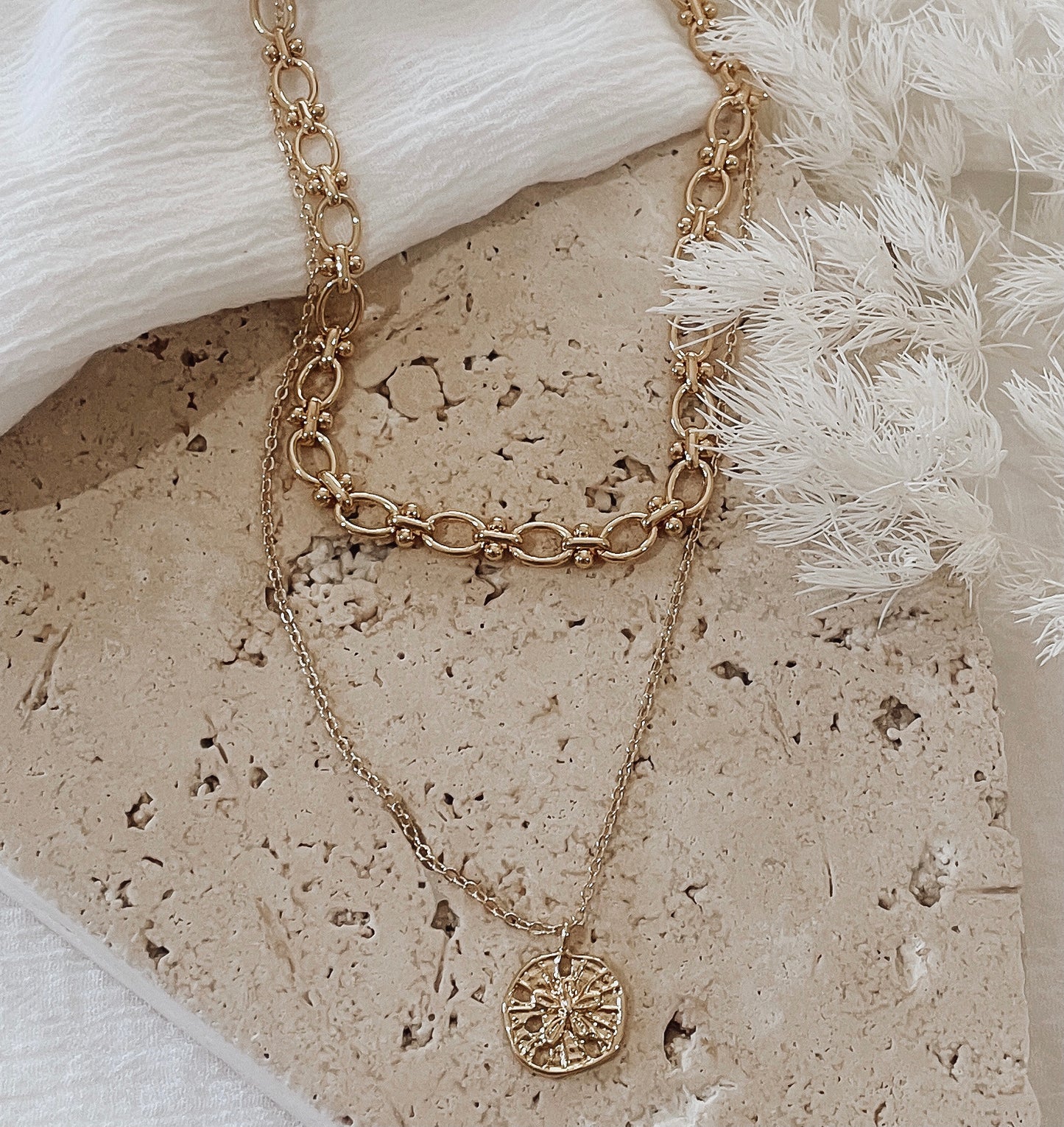 Ariel - Gold or Silver Plated Double Layer Necklace