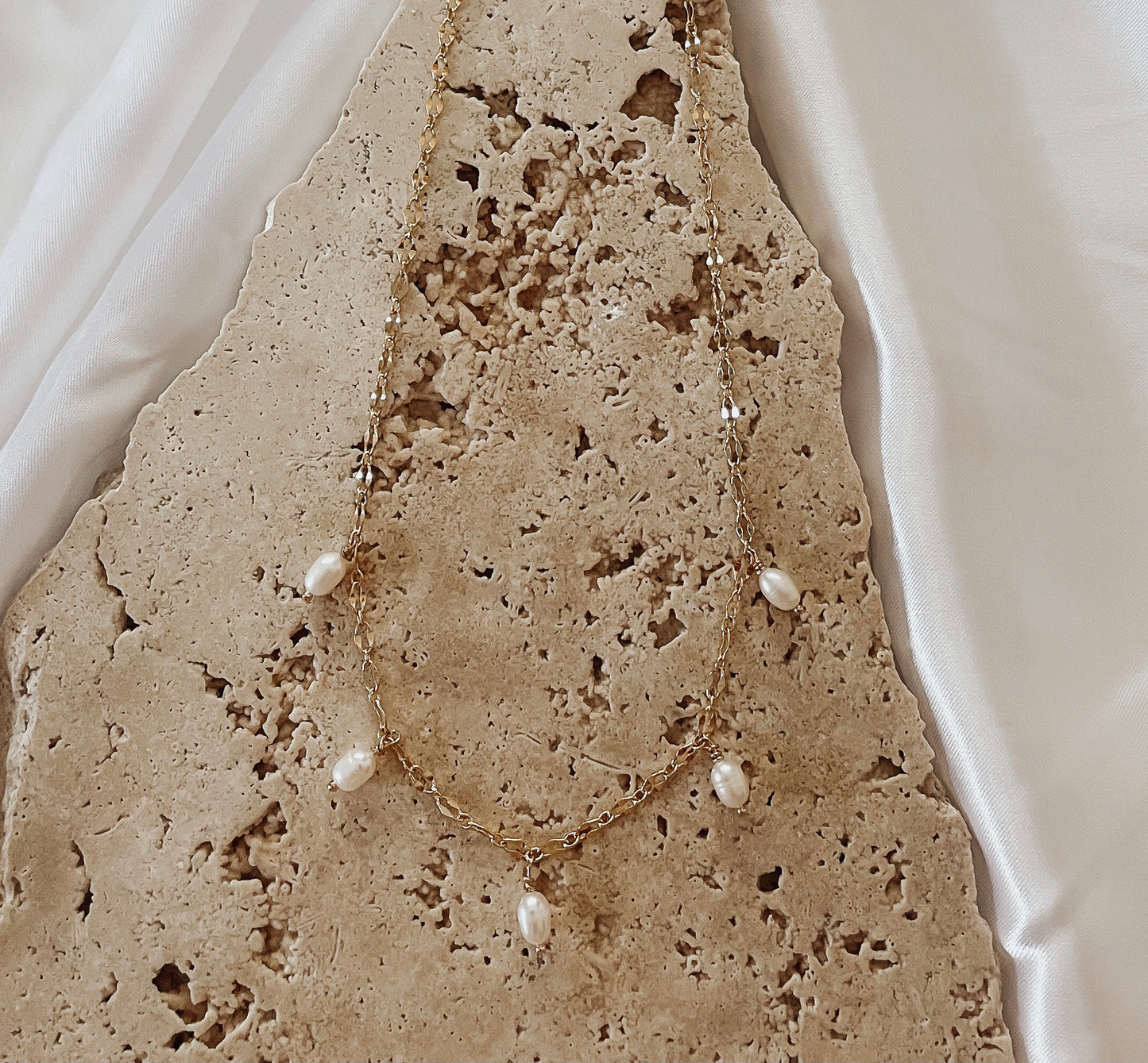 Luana - Gold or Silver Plated Pearl Necklace