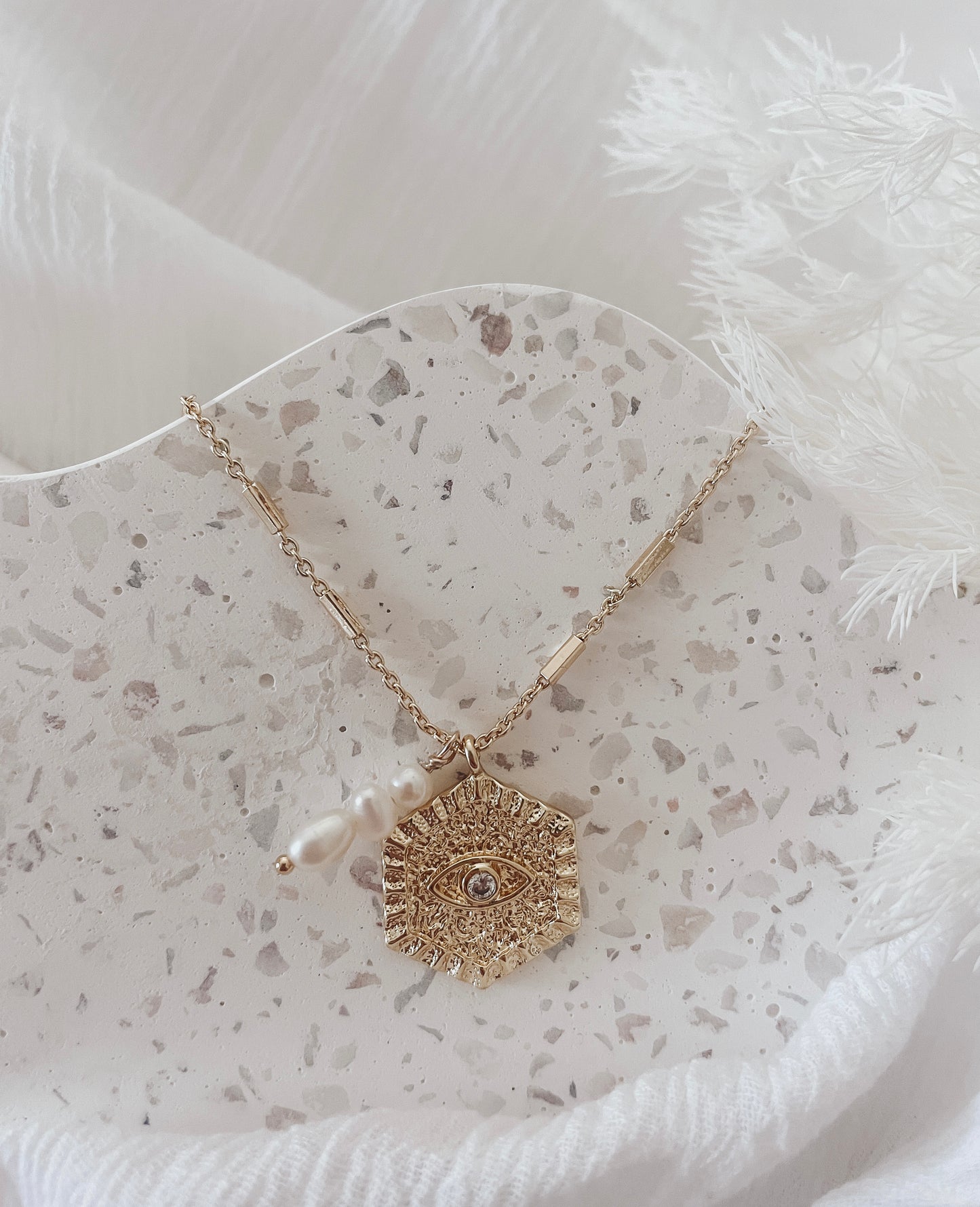 Mele - Gold or Silver Plated Pearl Necklace