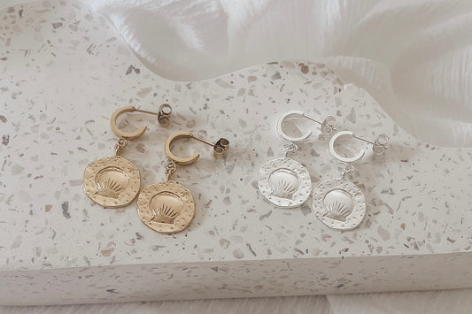 Lei - Gold or Silver Plated Hoop Earrings